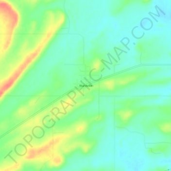 Mappa topografica Wardville, altitudine, rilievo