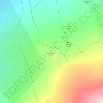 Mappa topografica Puʻunāhāhā, altitudine, rilievo