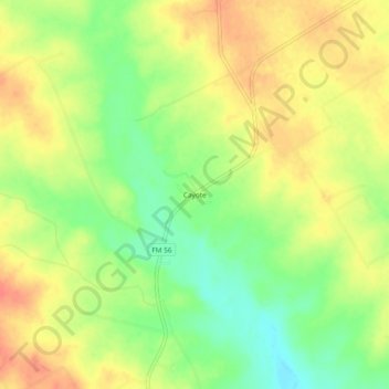 Mappa topografica Cayote, altitudine, rilievo