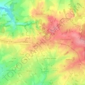 Mappa topografica La Graule, altitudine, rilievo