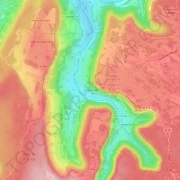 Mappa topografica La Peyrouse, altitudine, rilievo