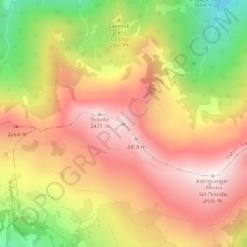Mappa topografica Kühberg (Stangele), altitudine, rilievo