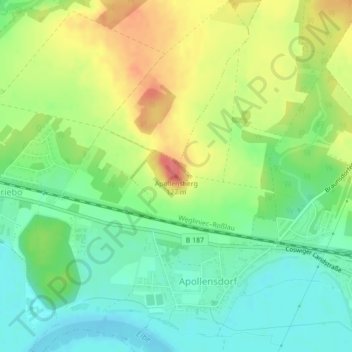 Mappa topografica Apollensberg, altitudine, rilievo