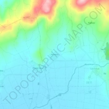 Mappa topografica Perrelos, altitudine, rilievo