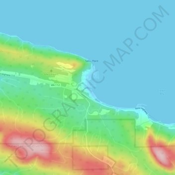 Mappa topografica Sekiu, altitudine, rilievo