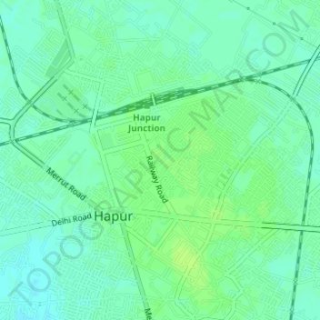 Mappa topografica Rajender Nagar, altitudine, rilievo