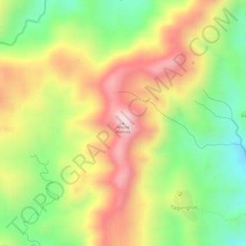 Mappa topografica Mount Malinao, altitudine, rilievo