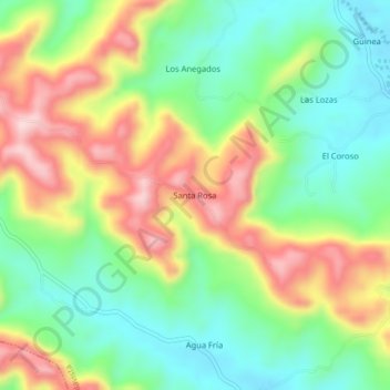 Mappa topografica Santa Rosa, altitudine, rilievo