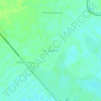 Mappa topografica Flor Amarillo, altitudine, rilievo