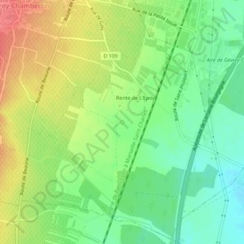 Mappa topografica Source de la Boïse, altitudine, rilievo