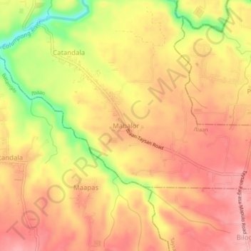 Mappa topografica Mabalor, altitudine, rilievo