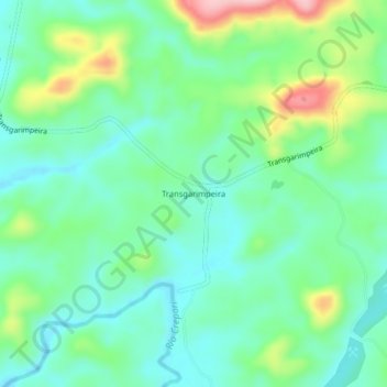 Mappa topografica Transgarimpeira, altitudine, rilievo
