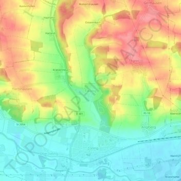 Mappa topografica Flitzing, altitudine, rilievo