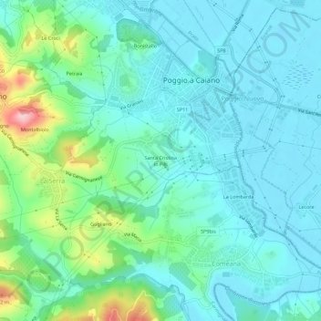 Mappa topografica Santa Cristina in Pilli, altitudine, rilievo