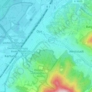 Mappa topografica Cité, altitudine, rilievo