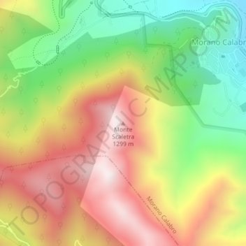Mappa topografica Monte Scaletra, altitudine, rilievo