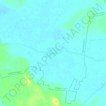 Mappa topografica Gadra, altitudine, rilievo