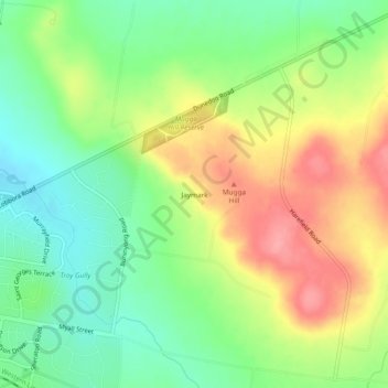 Mappa topografica Jaymark, altitudine, rilievo