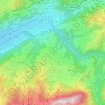 Mappa topografica Steibis, altitudine, rilievo