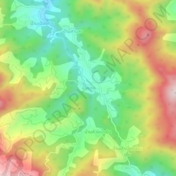 Mappa topografica Ban Op, altitudine, rilievo