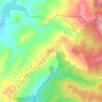 Mappa topografica Trevinano, altitudine, rilievo