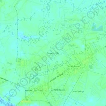 Mappa topografica Fenwick Hills, altitudine, rilievo