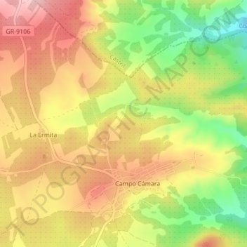 Mappa topografica Veleta, altitudine, rilievo