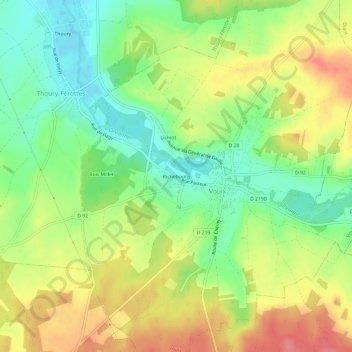 Mappa topografica Richebourg, altitudine, rilievo