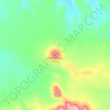 Mappa topografica The Wickiup, altitudine, rilievo