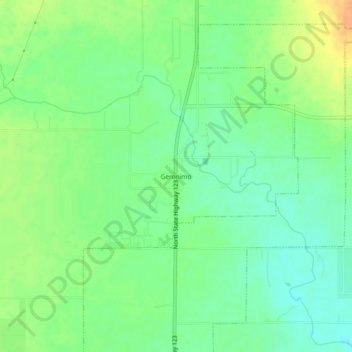 Mappa topografica Geronimo, altitudine, rilievo