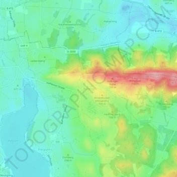 Mappa topografica Aidling, altitudine, rilievo
