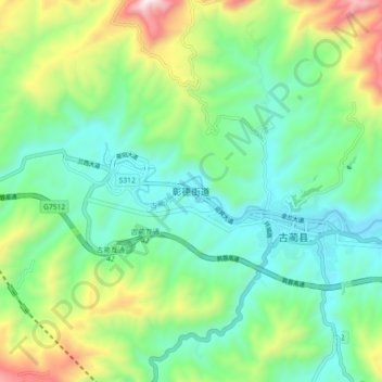 Mappa topografica 彰德, altitudine, rilievo
