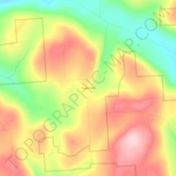 Mappa topografica Cuyler Hill, altitudine, rilievo