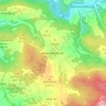 Mappa topografica Kleinschwand, altitudine, rilievo