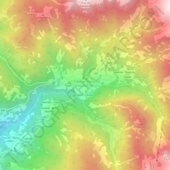 Mappa topografica Lenzi, altitudine, rilievo