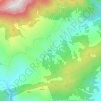 Mappa topografica Akıncı, altitudine, rilievo
