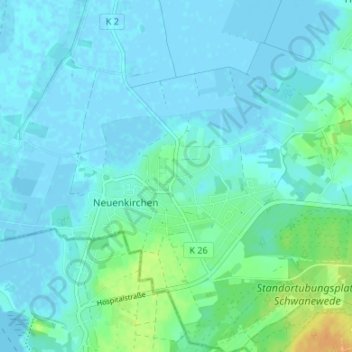 Mappa topografica Vorbruch, altitudine, rilievo