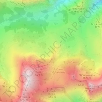 Mappa topografica La Pimpana, altitudine, rilievo