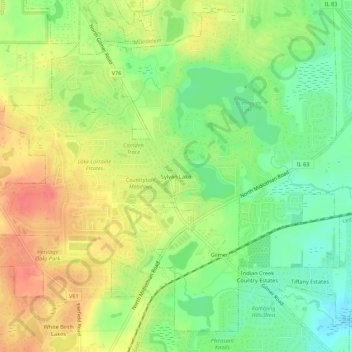 Mappa topografica Sylvan Lake, altitudine, rilievo