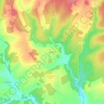 Mappa topografica Les Merys, altitudine, rilievo