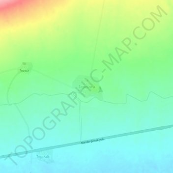 Mappa topografica Tepeüstü, altitudine, rilievo