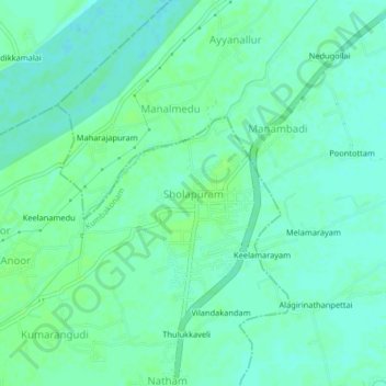 Mappa topografica Sholapuram, altitudine, rilievo