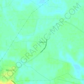Mappa topografica Flatwood, altitudine, rilievo