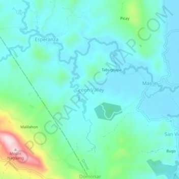 Mappa topografica Green Valley, altitudine, rilievo