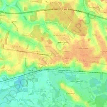 Mappa topografica Les Quinconces, altitudine, rilievo