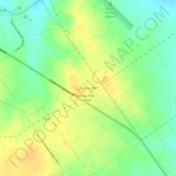Mappa topografica Carrizo Hill, altitudine, rilievo