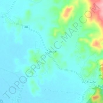 Mappa topografica Ban Saraphi, altitudine, rilievo