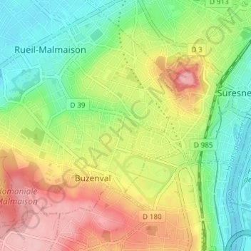Mappa topografica Résidence la Lutèce, altitudine, rilievo