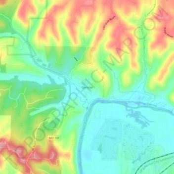 Mappa topografica Glencoe, altitudine, rilievo