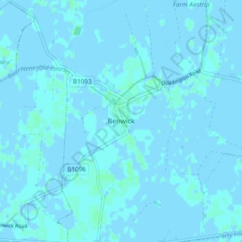 Mappa topografica Benwick, altitudine, rilievo